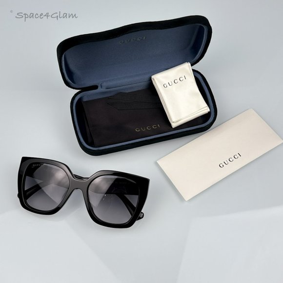 Gucci Women Sunglasses Black Grey Gradient Square GG1300S 004 BRAND NEW - Picture 8 of 11